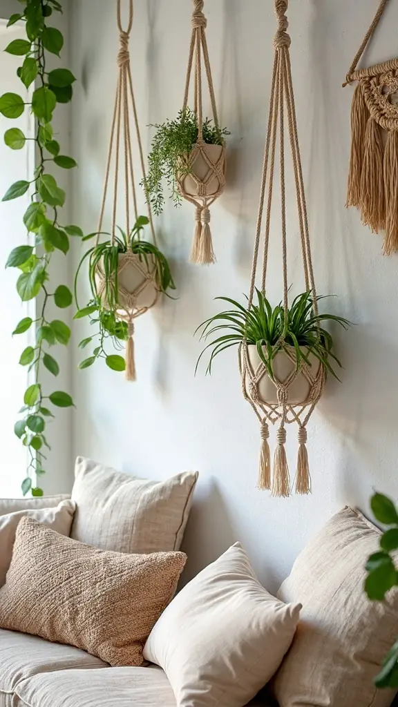 vertical bohemian wall plant holders