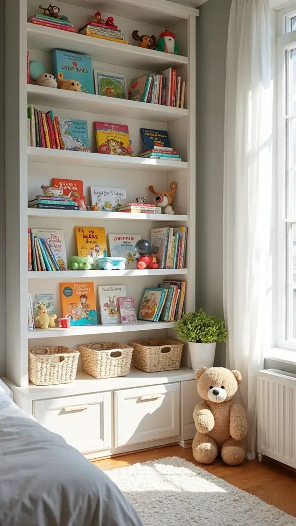 vertical book wall storage solution