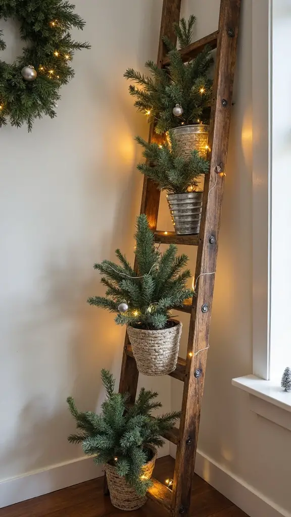 vertical corner christmas ladder displays