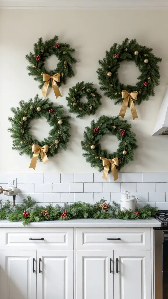 vertical layered asymmetrical holiday wreath gallery