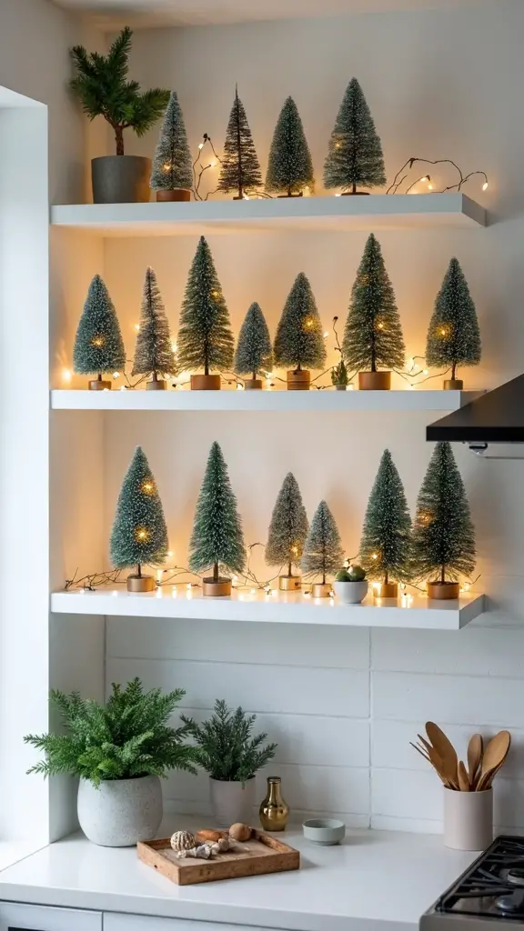 vertical mini forest shelf display