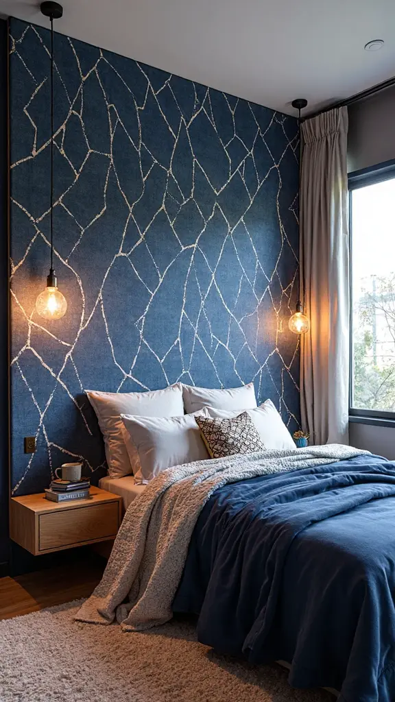 vertical space enhancing statement headboard design