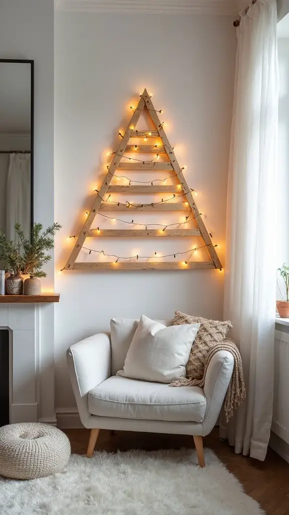 vertical space saving christmas tree display