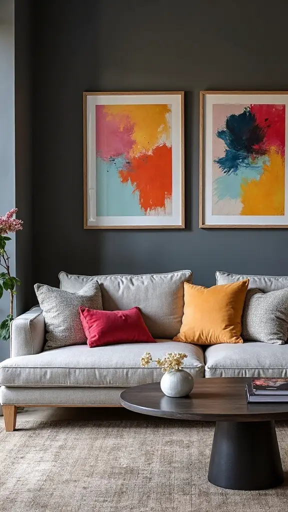 vibrant art invigorates neutral walls