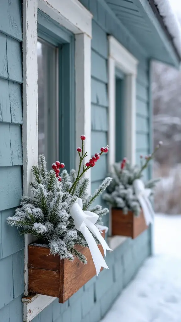 vibrant evergreen winter window box