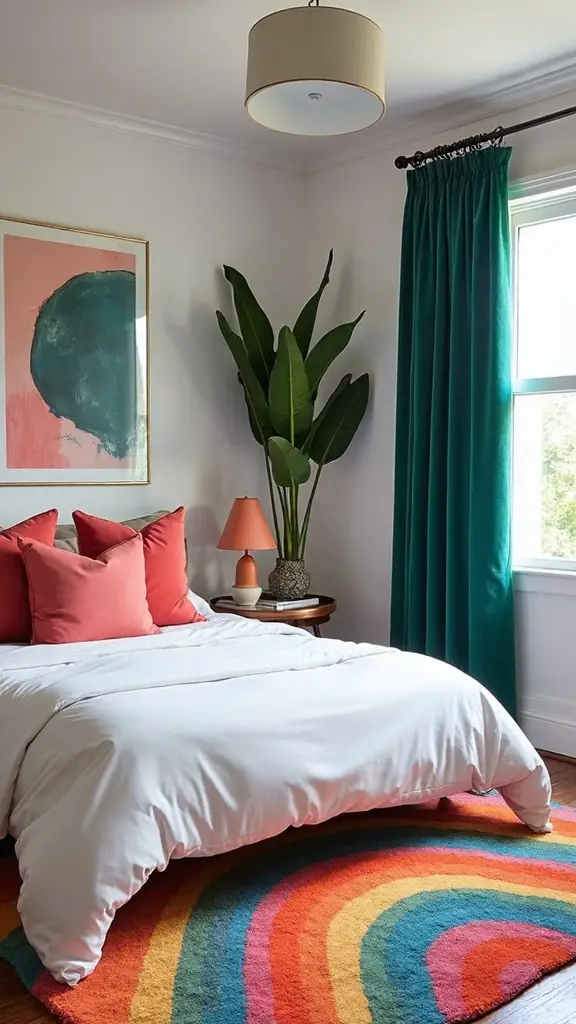 vibrant textile infused small bedroom sanctuary