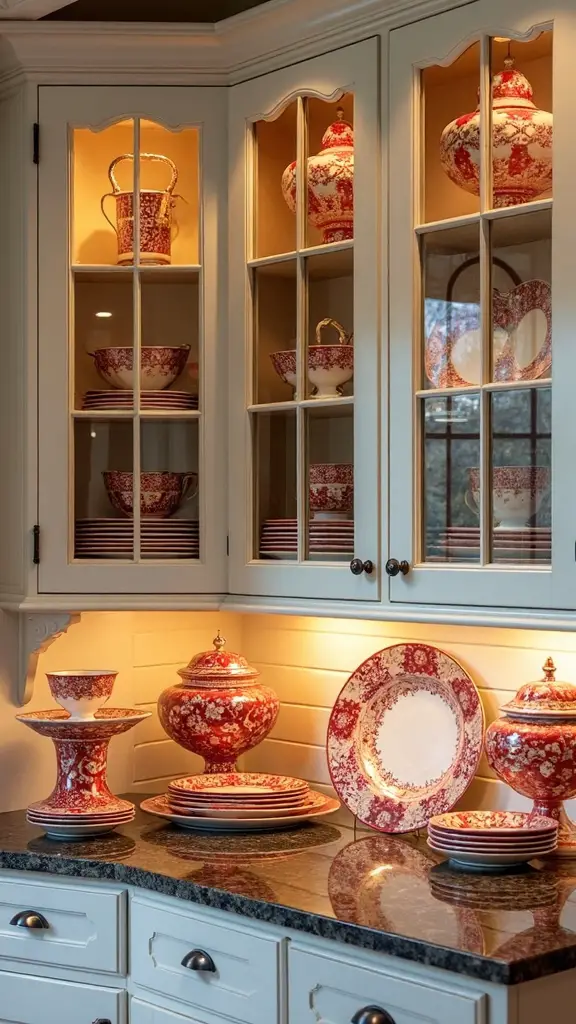 vintage christmas dishes elegantly showcased