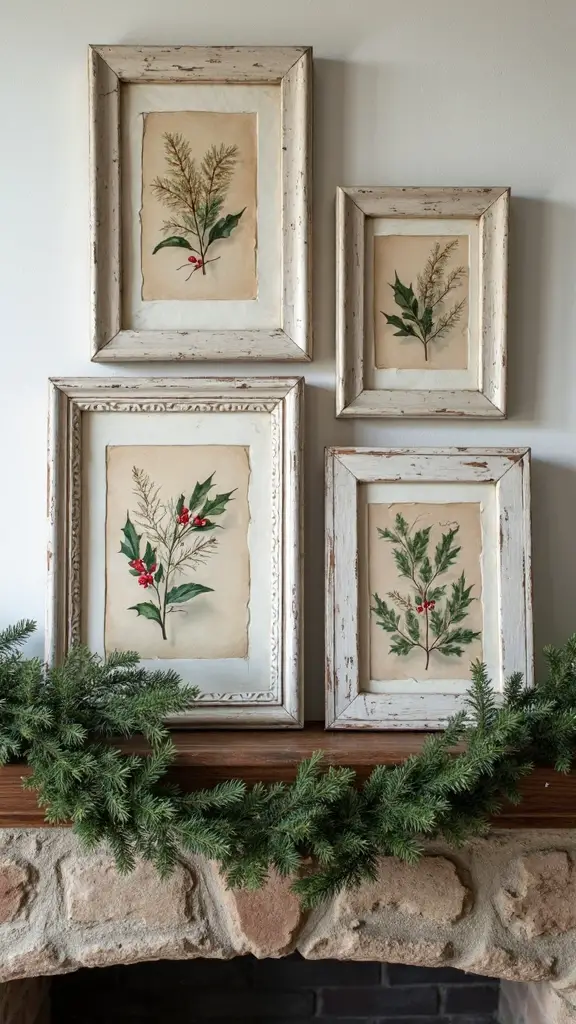 vintage distressed layered christmas card frames