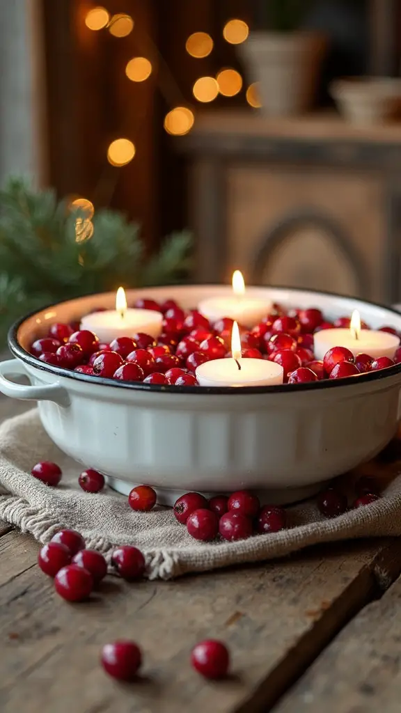 vintage enamel cranberries floating candles