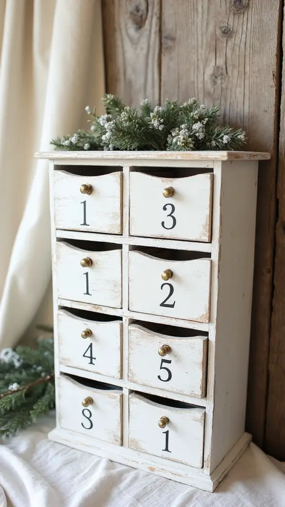 vintage rustic distressed wooden advent calendars