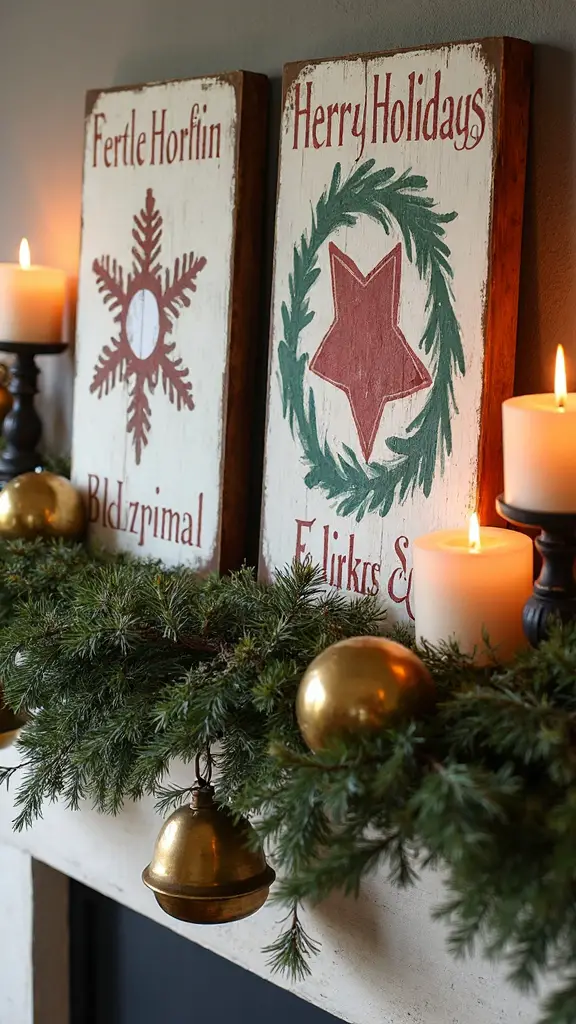 vintage rustic farmhouse holiday signage