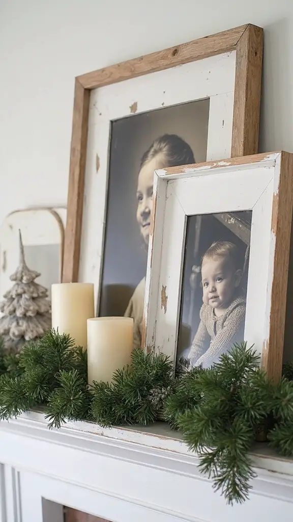 vintage textured memory filled holiday framing