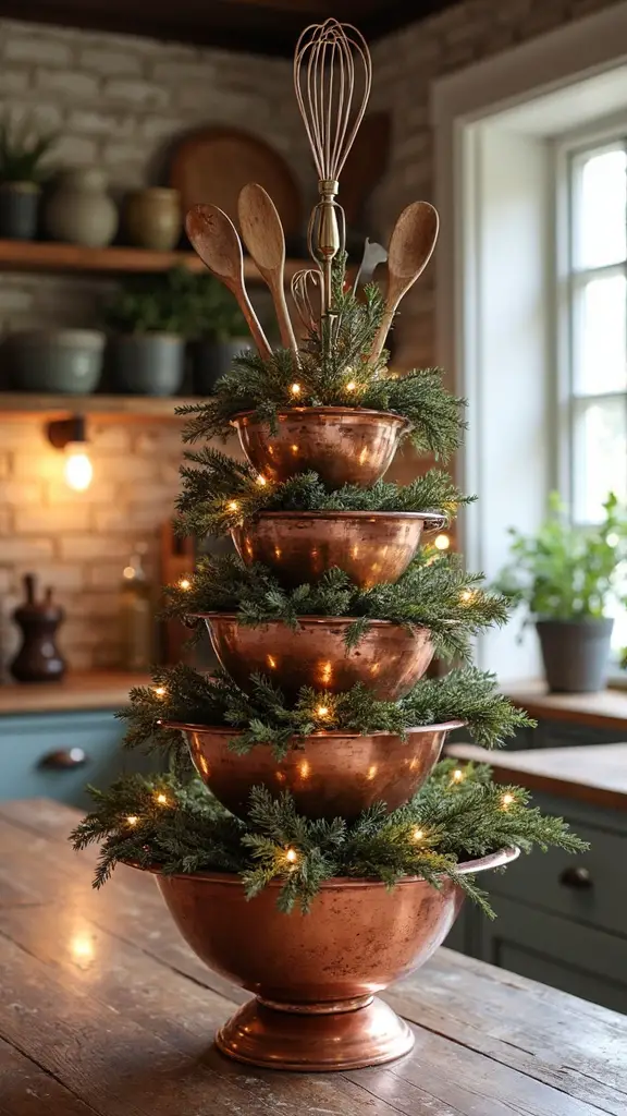 vintage utensil christmas tree displays