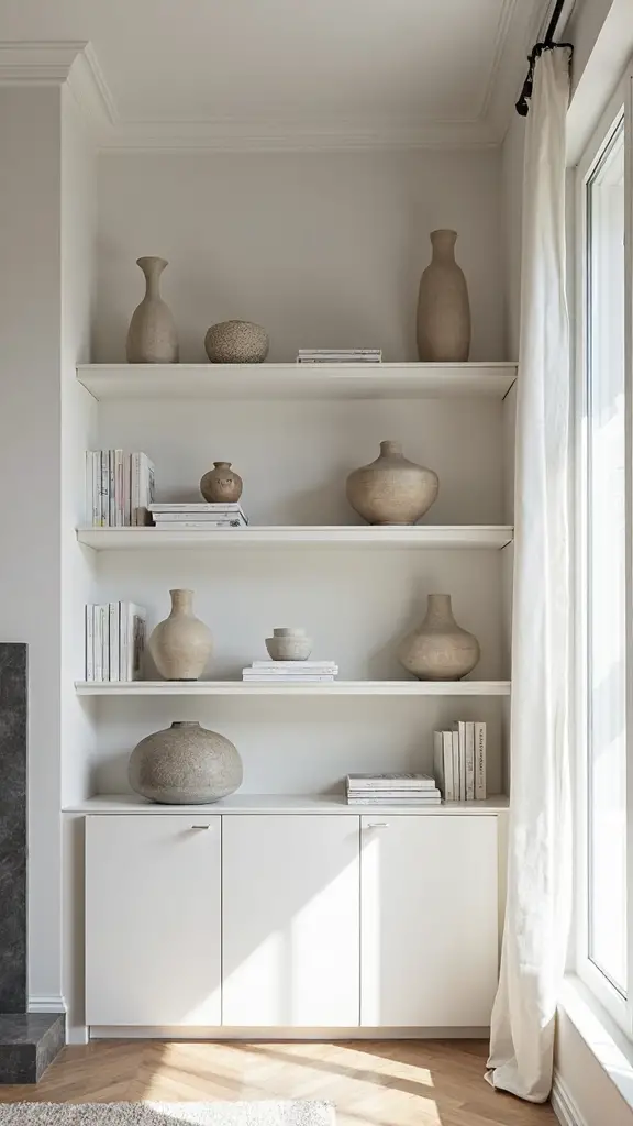 visually appealing minimalist shelving solutions
