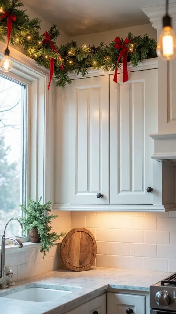 visually compelling holiday kitchen accents