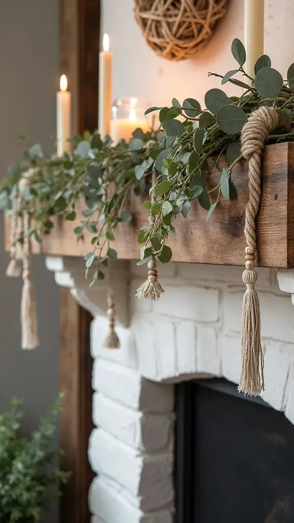 warm handmade bohemian farmhouse christmas garland