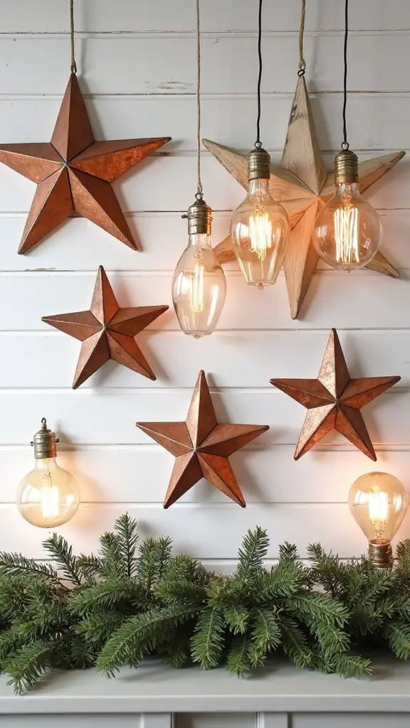 warm modern rustic geometric holiday decor