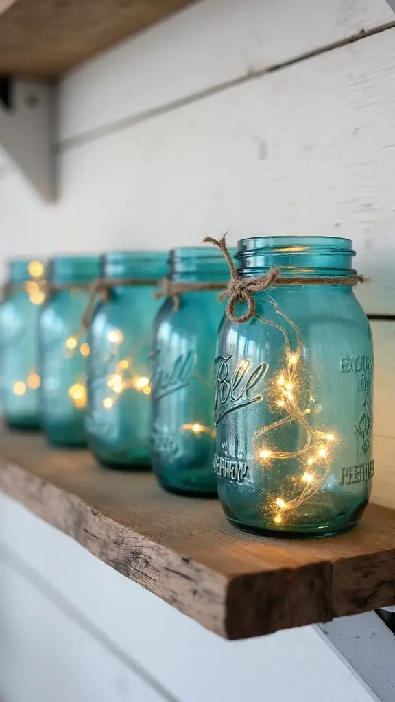 weathered blue battery lit coastal luminaries