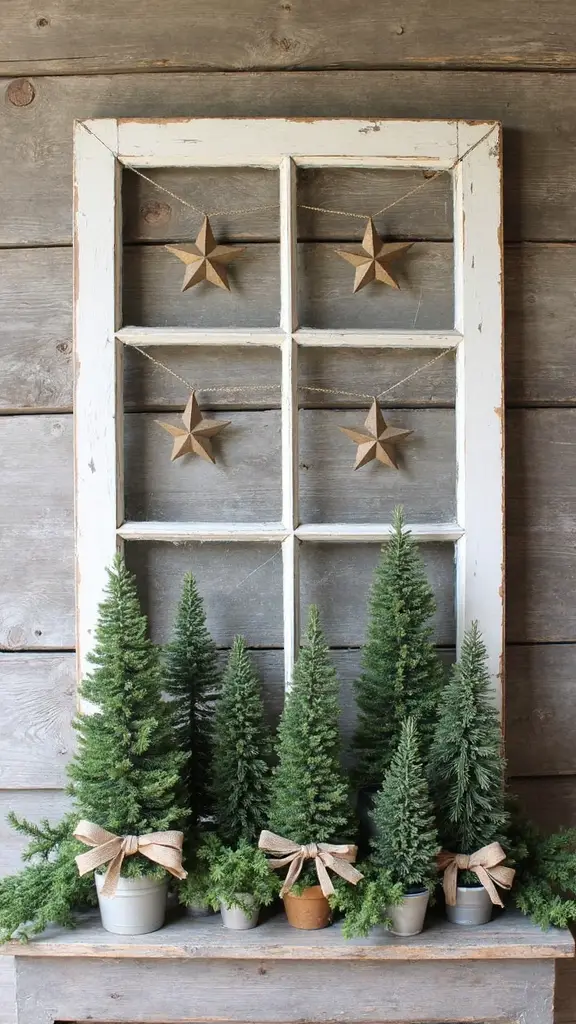 weathered window frames create christmas charm