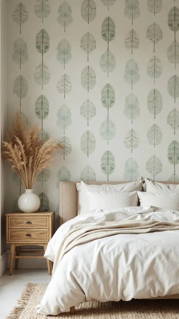 whimsical wallpaper elevates minimalist sanctuary