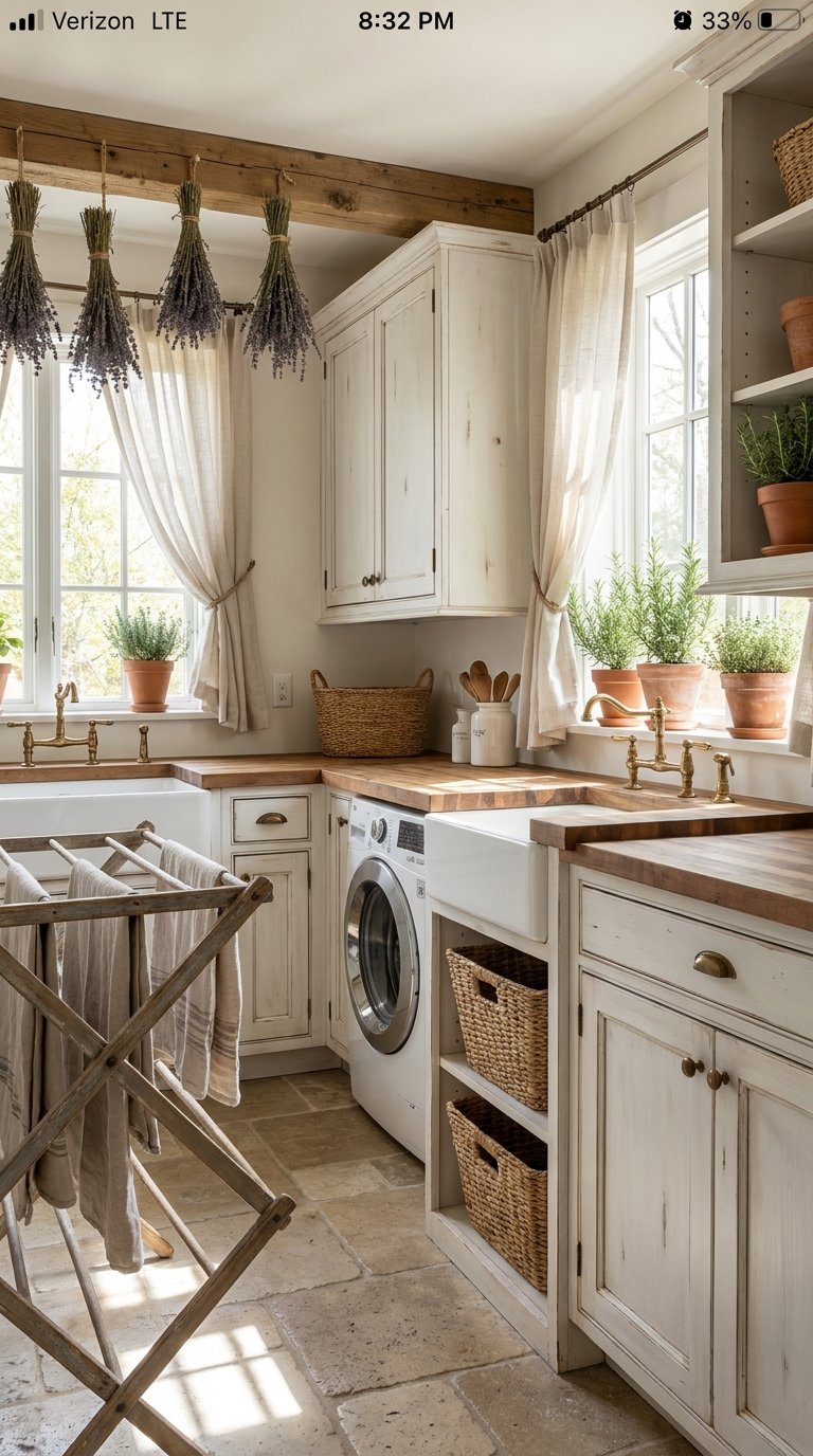 10 French Country Laundry Room Ideas With Soft Vintage Charm