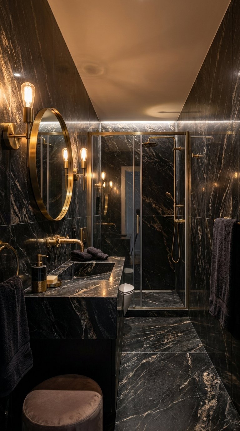 11 Moody Small Dark Bathroom Ideas With Style and Depth