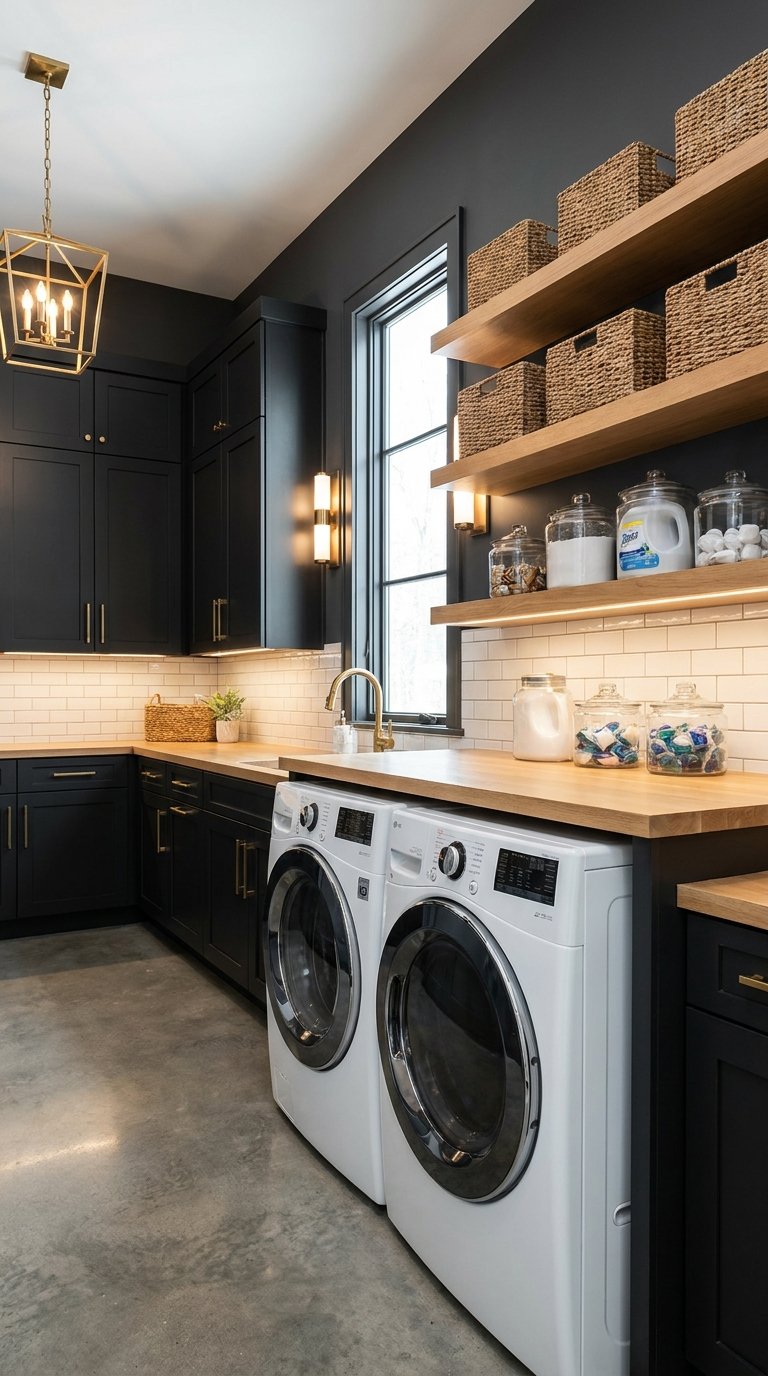 10 Moody Laundry Room Ideas for Deep, Dramatic Style