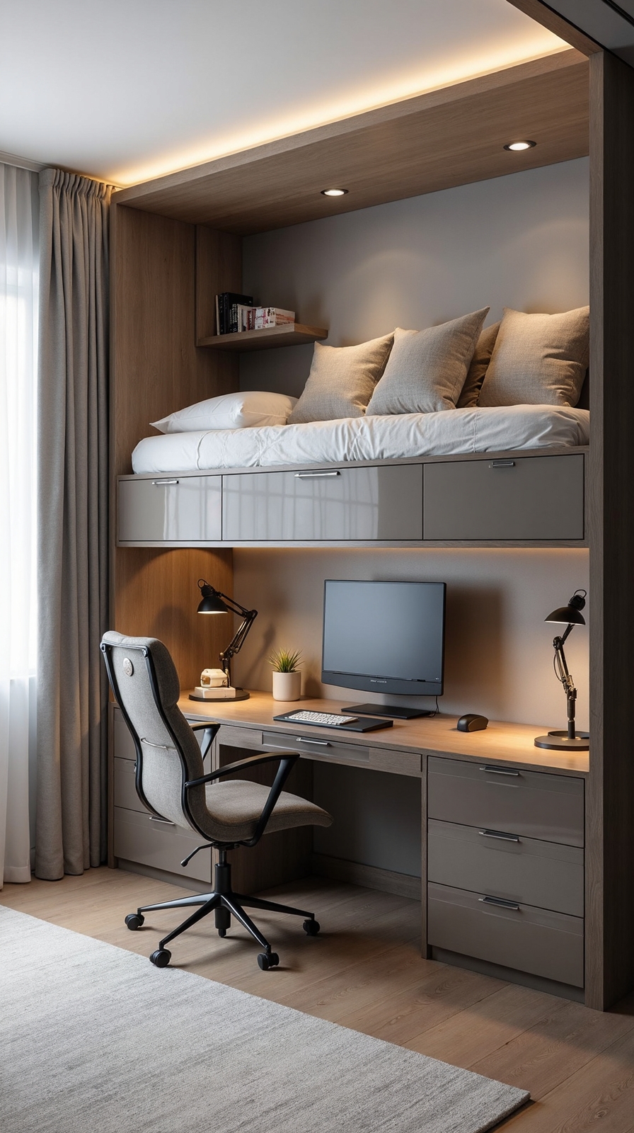 adaptable dual zone loft style workspace solution