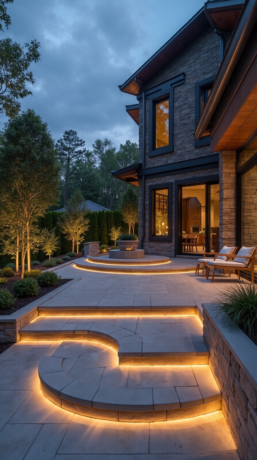 adaptable layered entertaining outdoor spaces