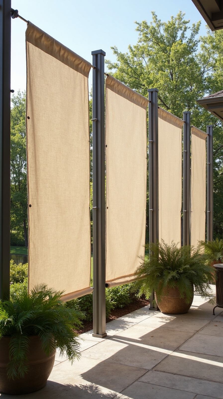 adjustable outdoor privacy canvas screens