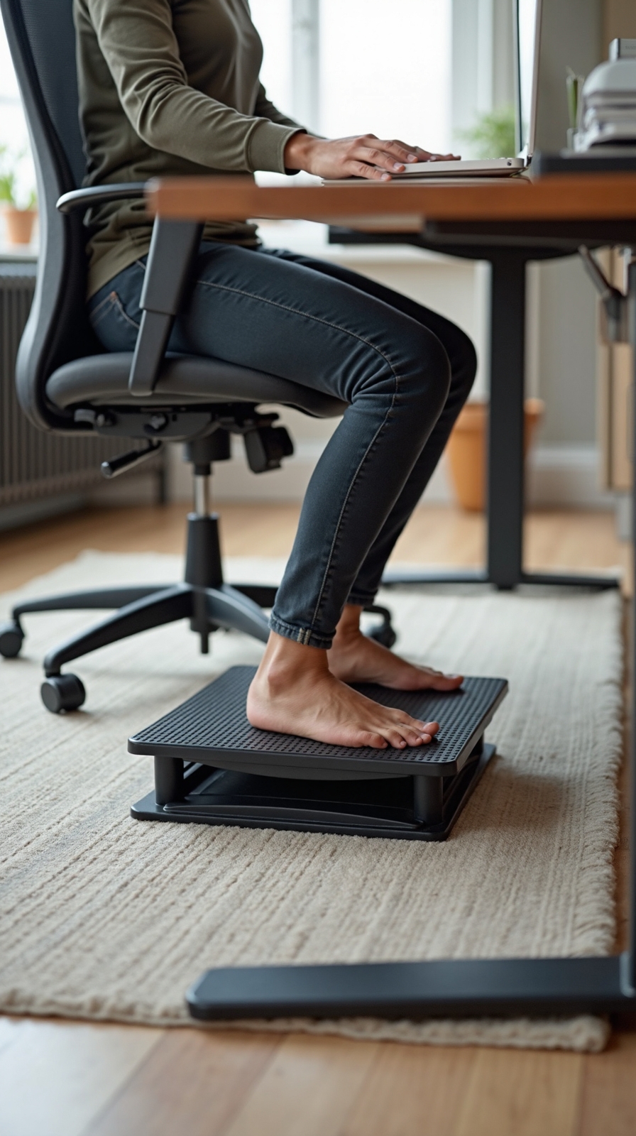adjustable tilting rocking office footrest