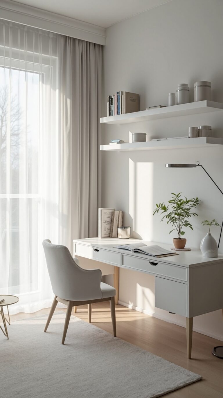 airy elegant home office ideas