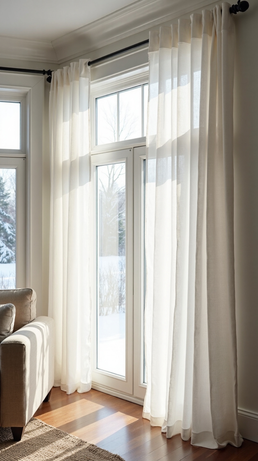 airy flowing natural light window treatments