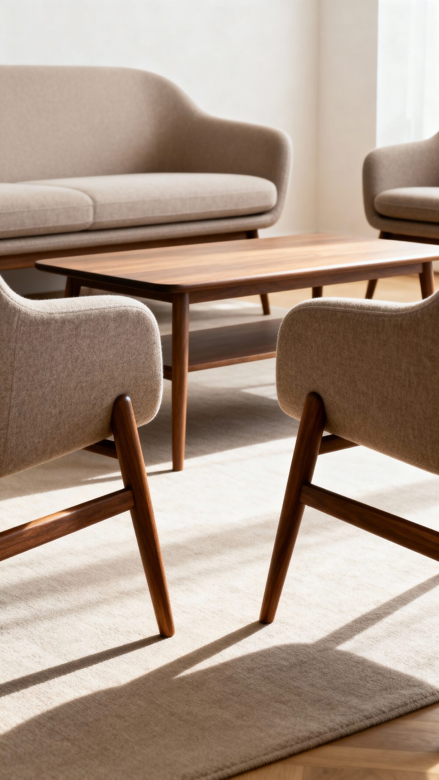 airy open exposed leg furniture for small spaces