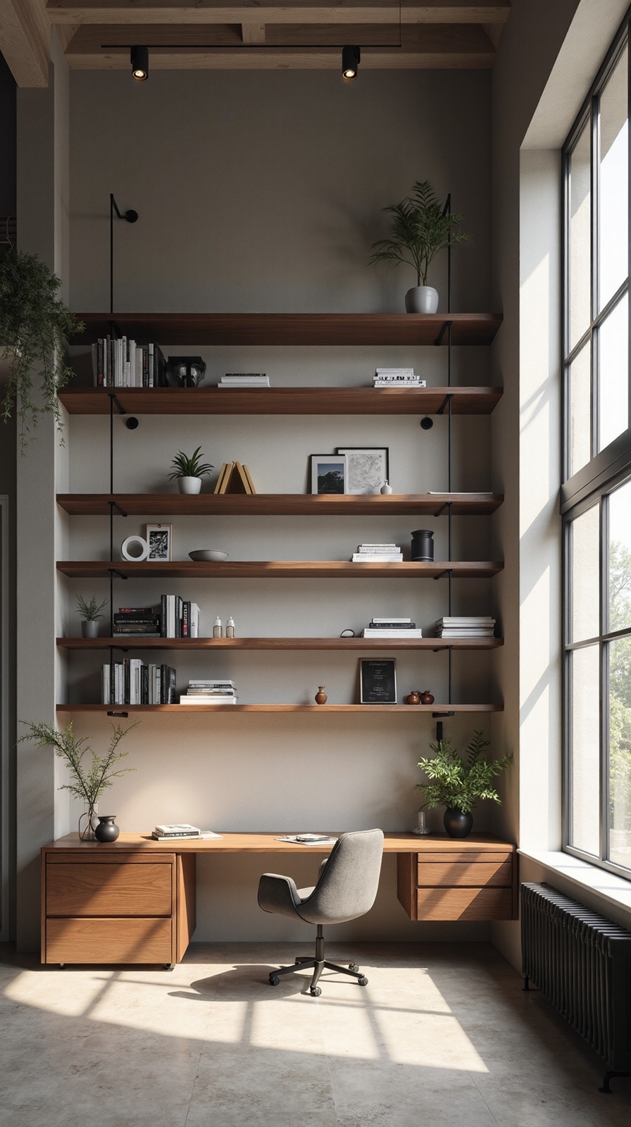 airy organized vertically optimized office space