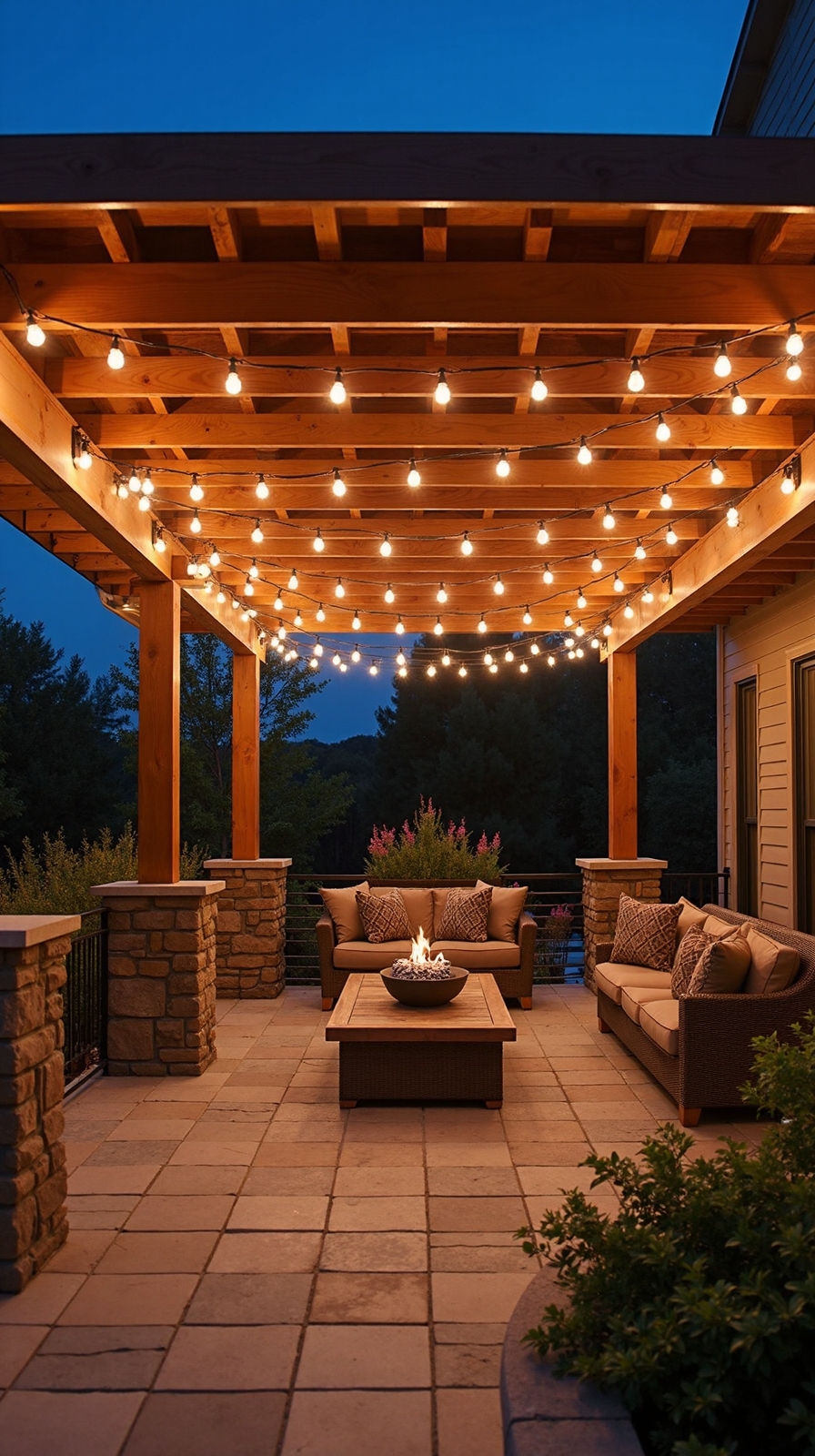 ambient evening pergola lighting options