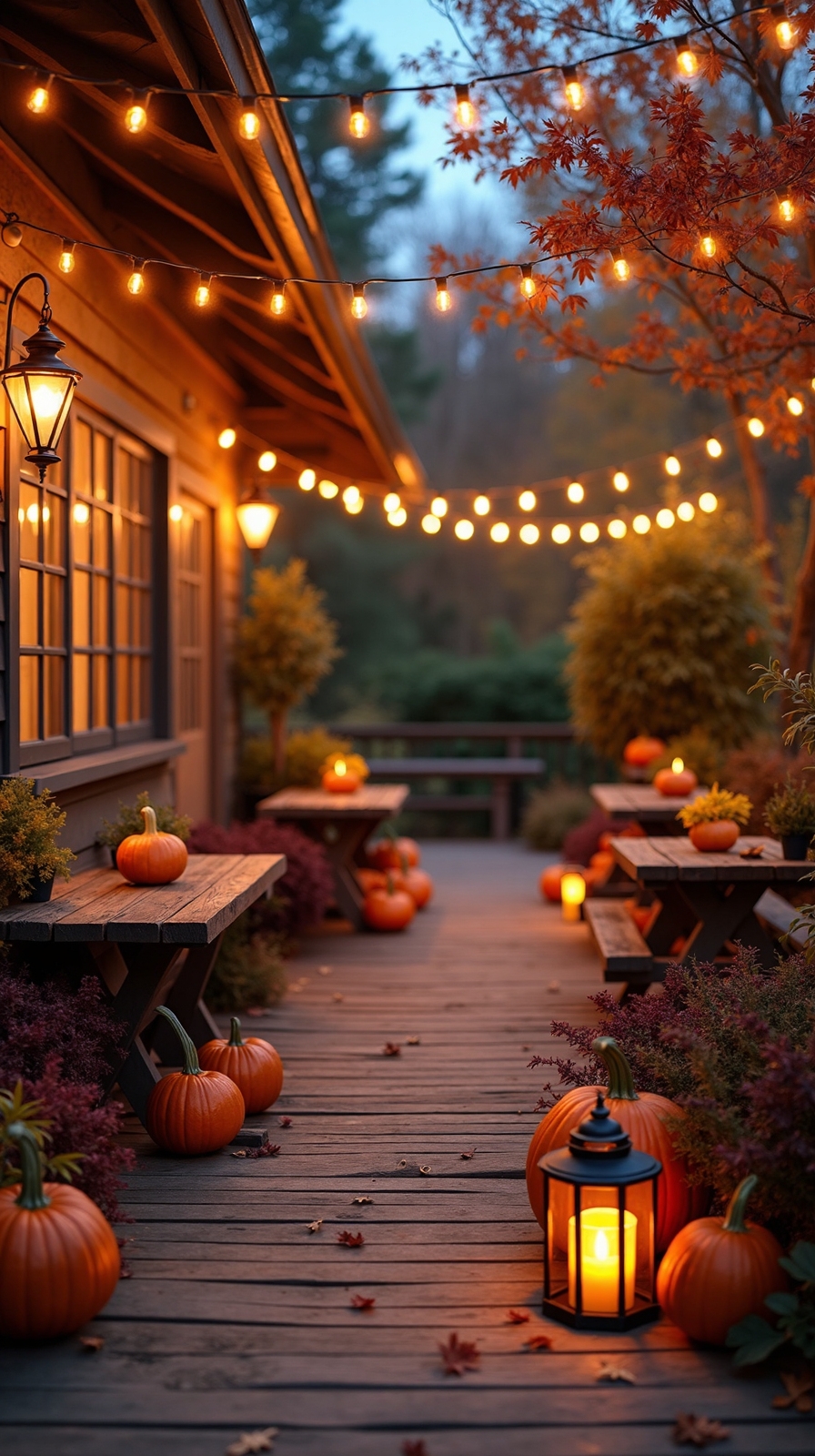 ambient outdoor lighting for autumn evenings
