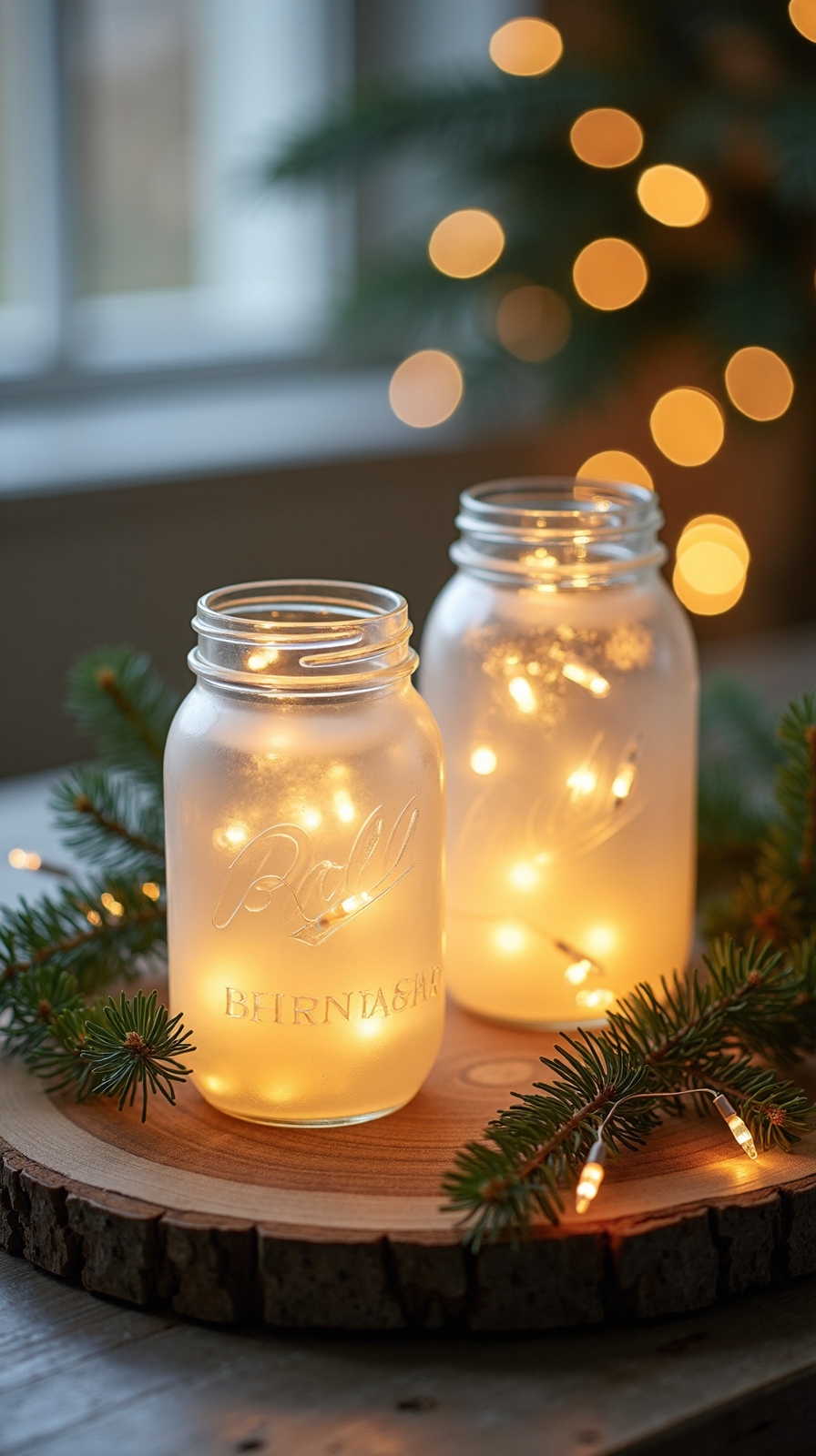 ambient rustic winter decor mason jars
