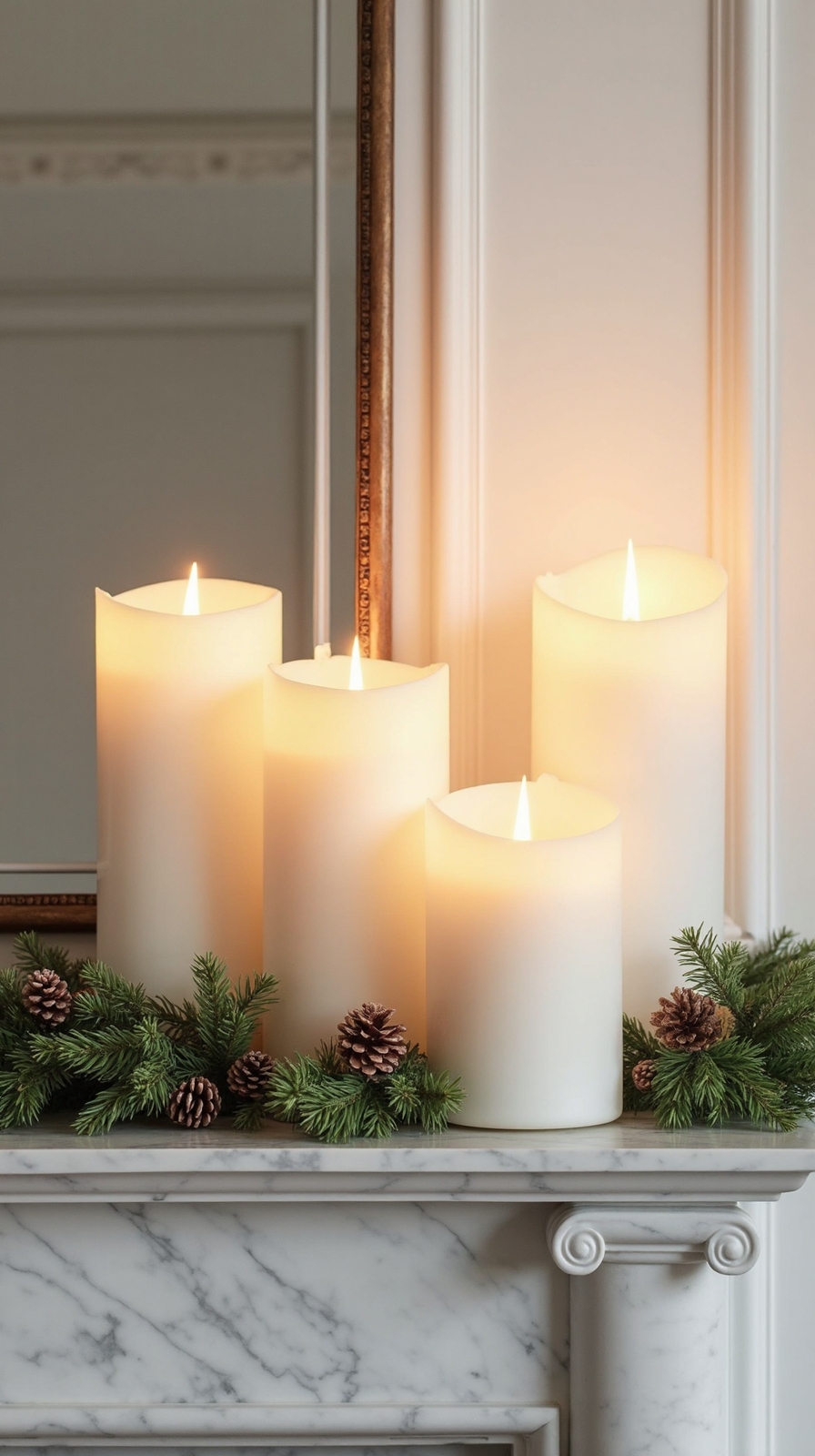 ambient winter lighting decorating with candles