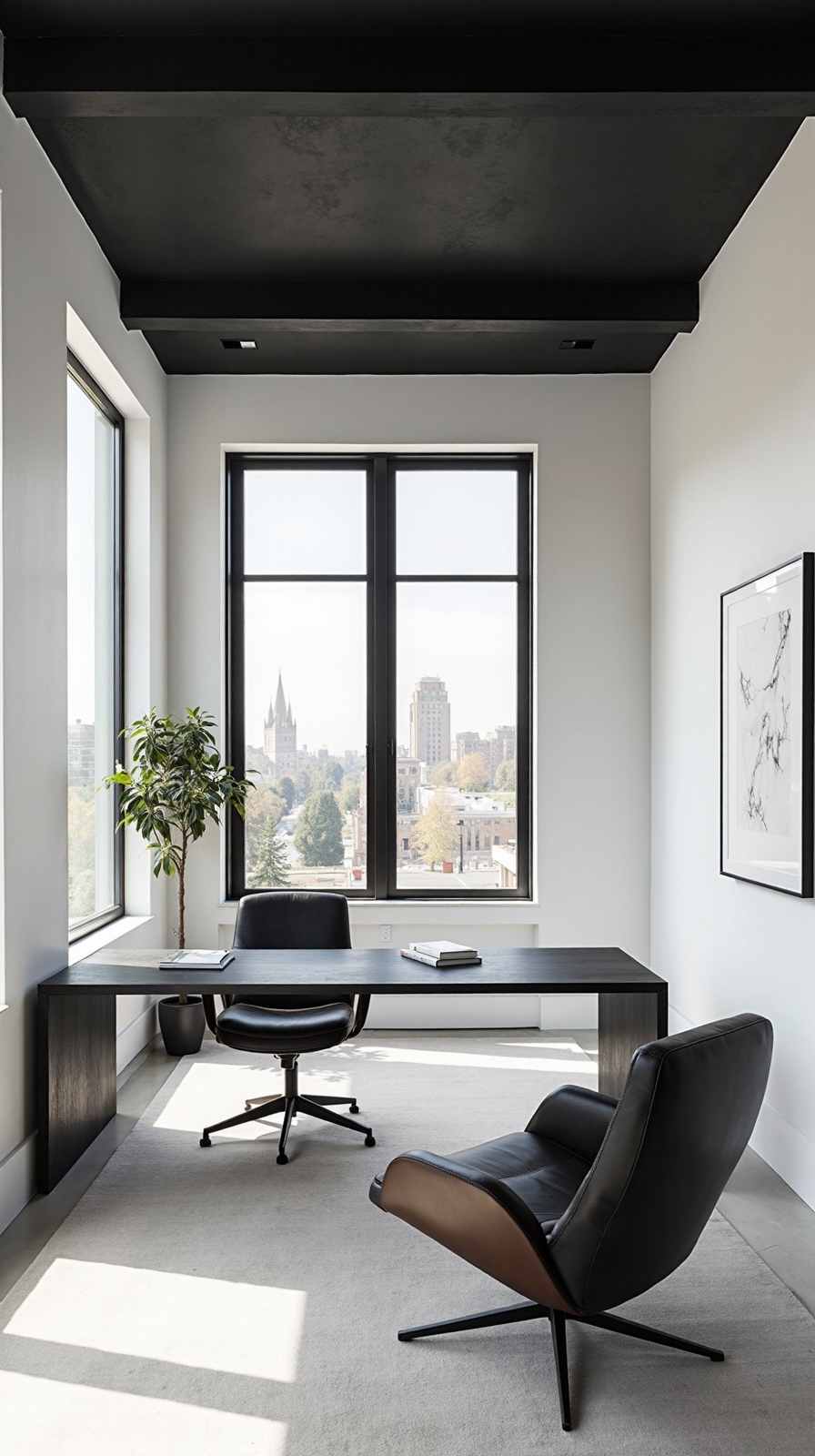 architectural contrast elevates home office