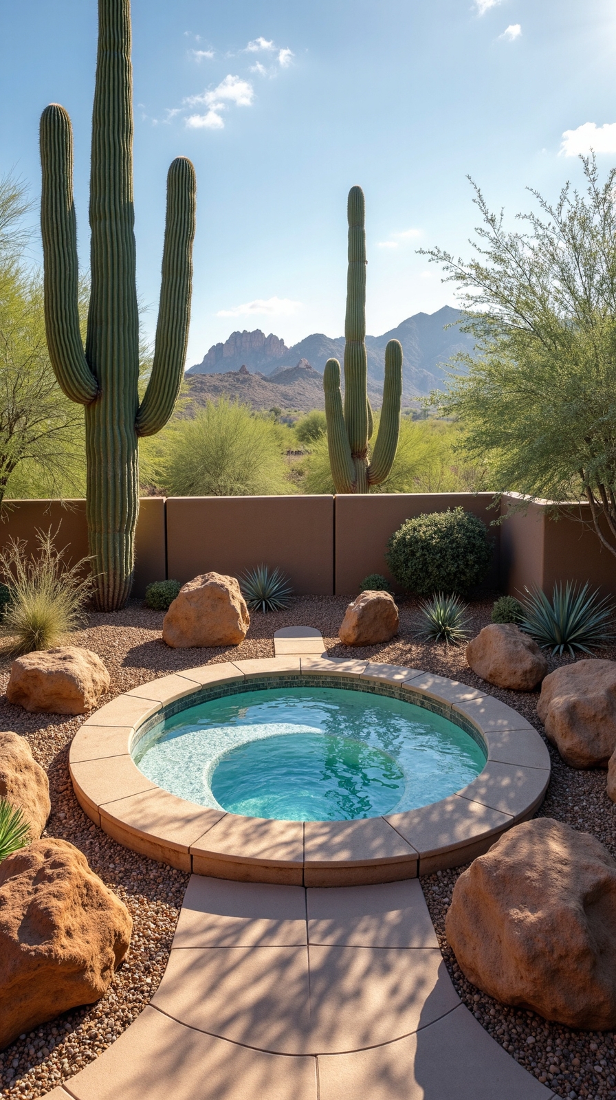 arid low maintenance desert landscape design