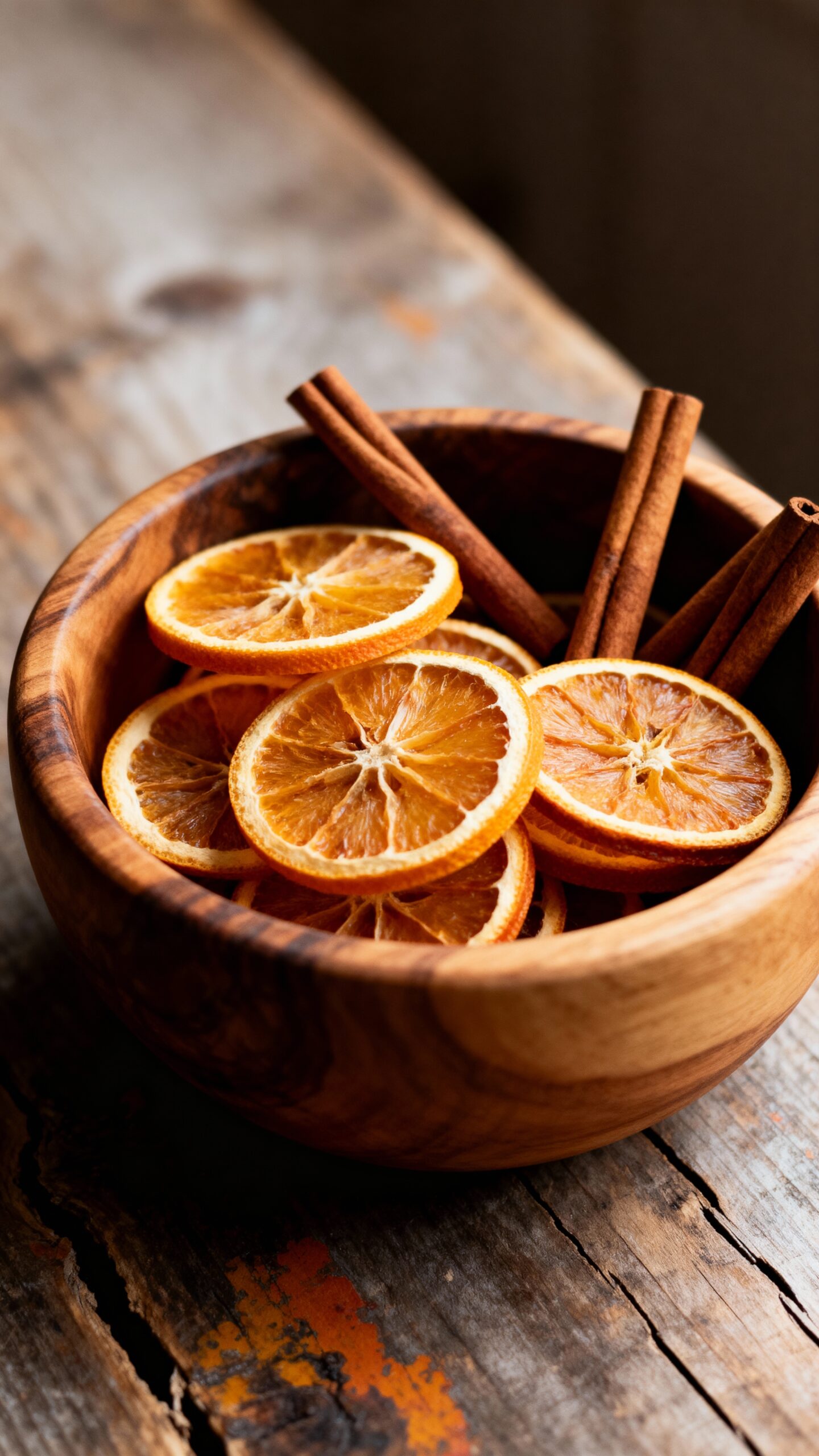 aromatic winter decor with dried fruits