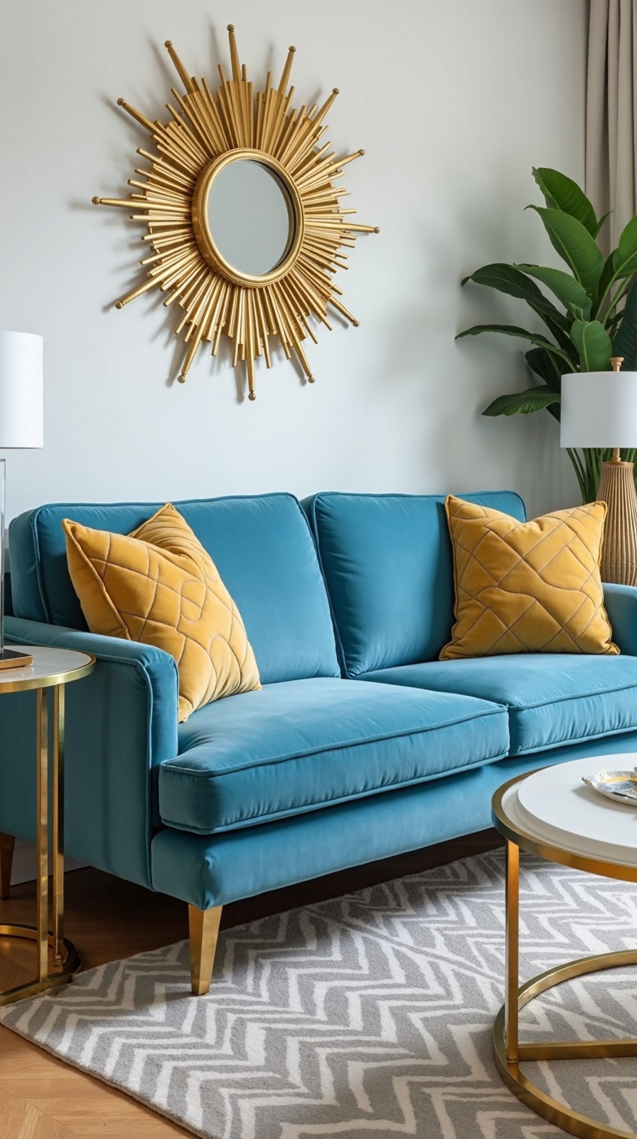 art deco glamorous living room