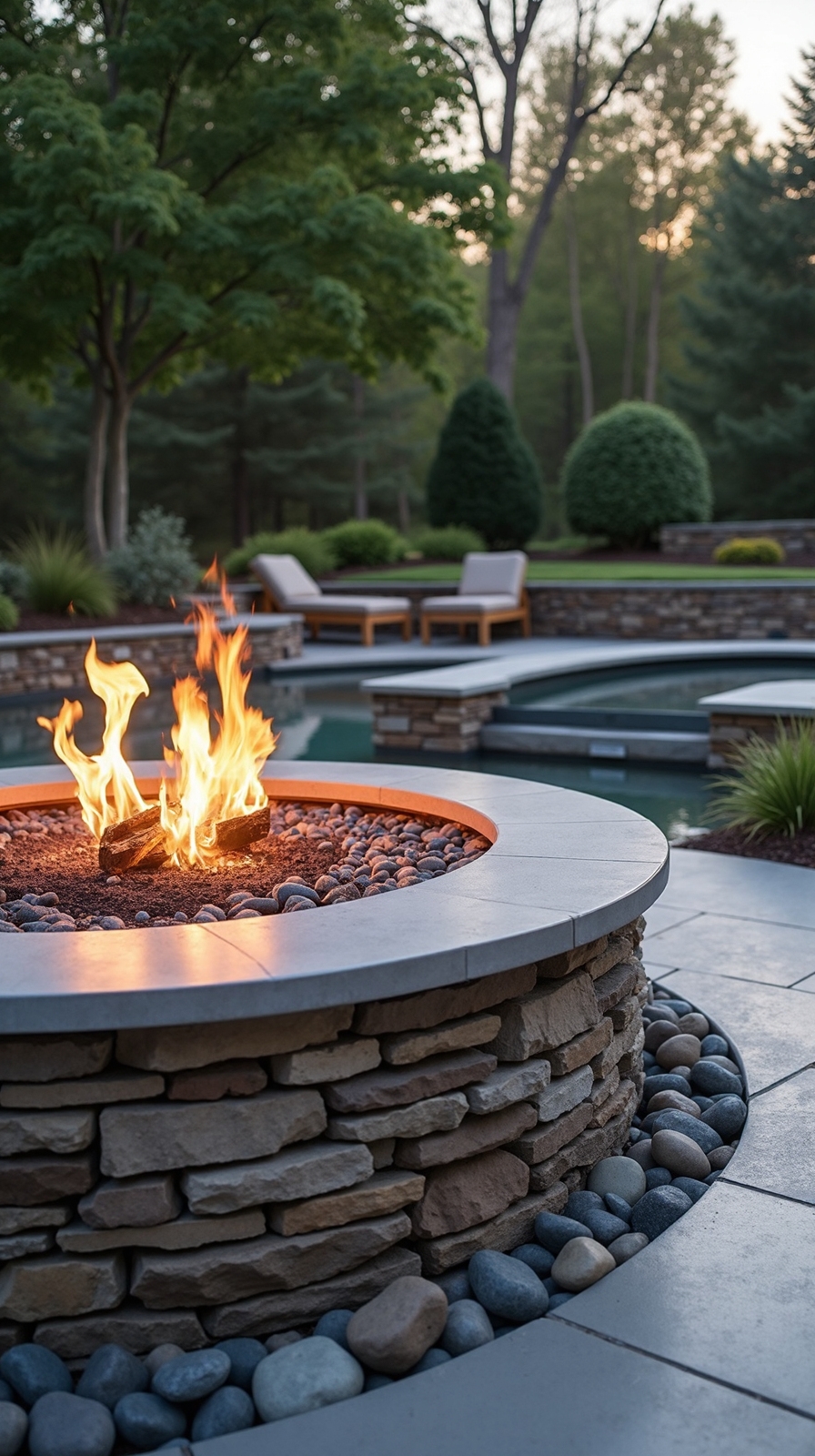 asymmetrical intimate flowing multifunctional outdoor gathering space