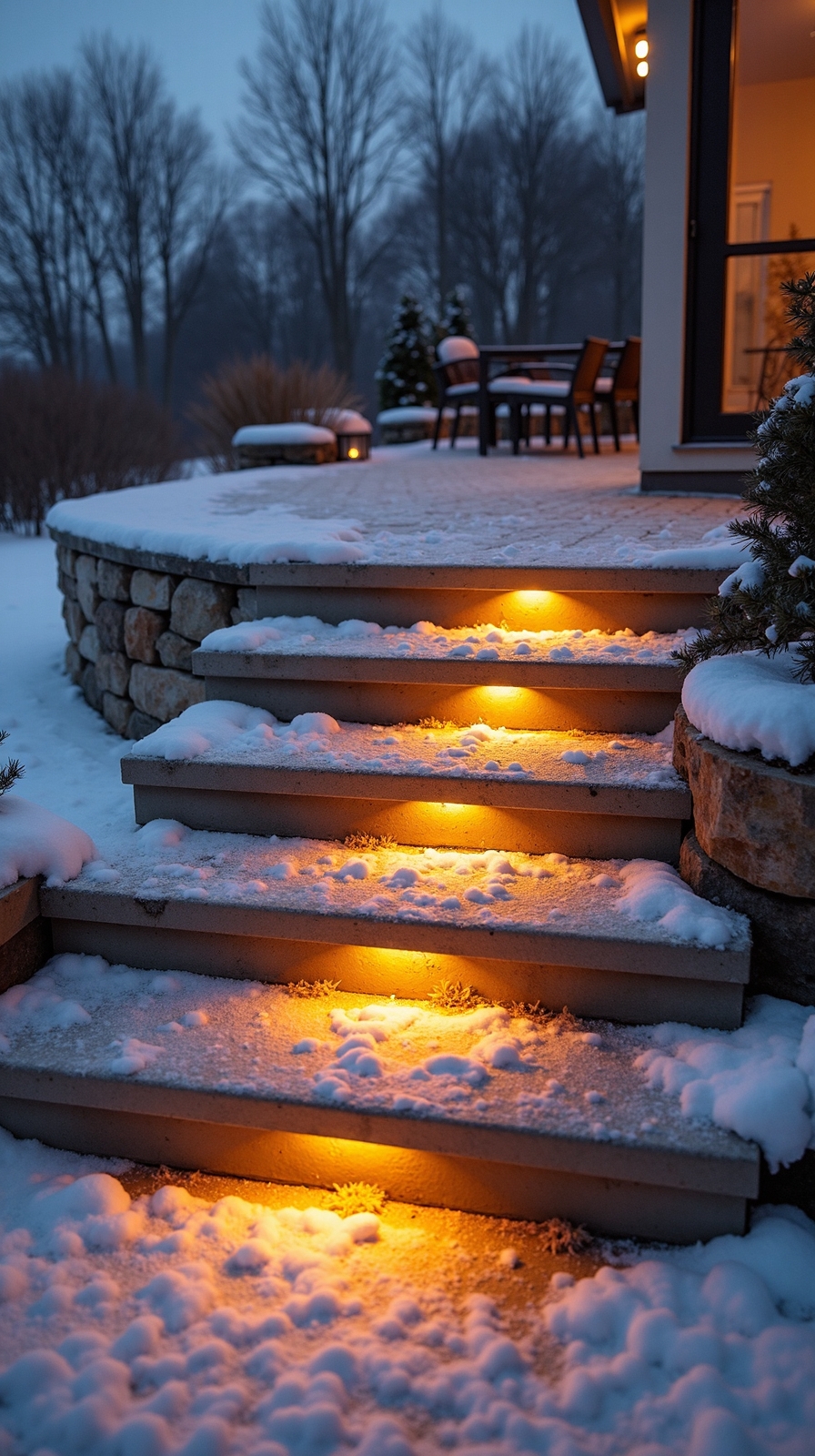 automated outdoor step snow melting