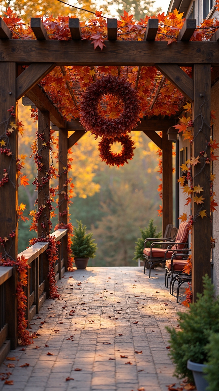 autumn wreaths and garlands decoration