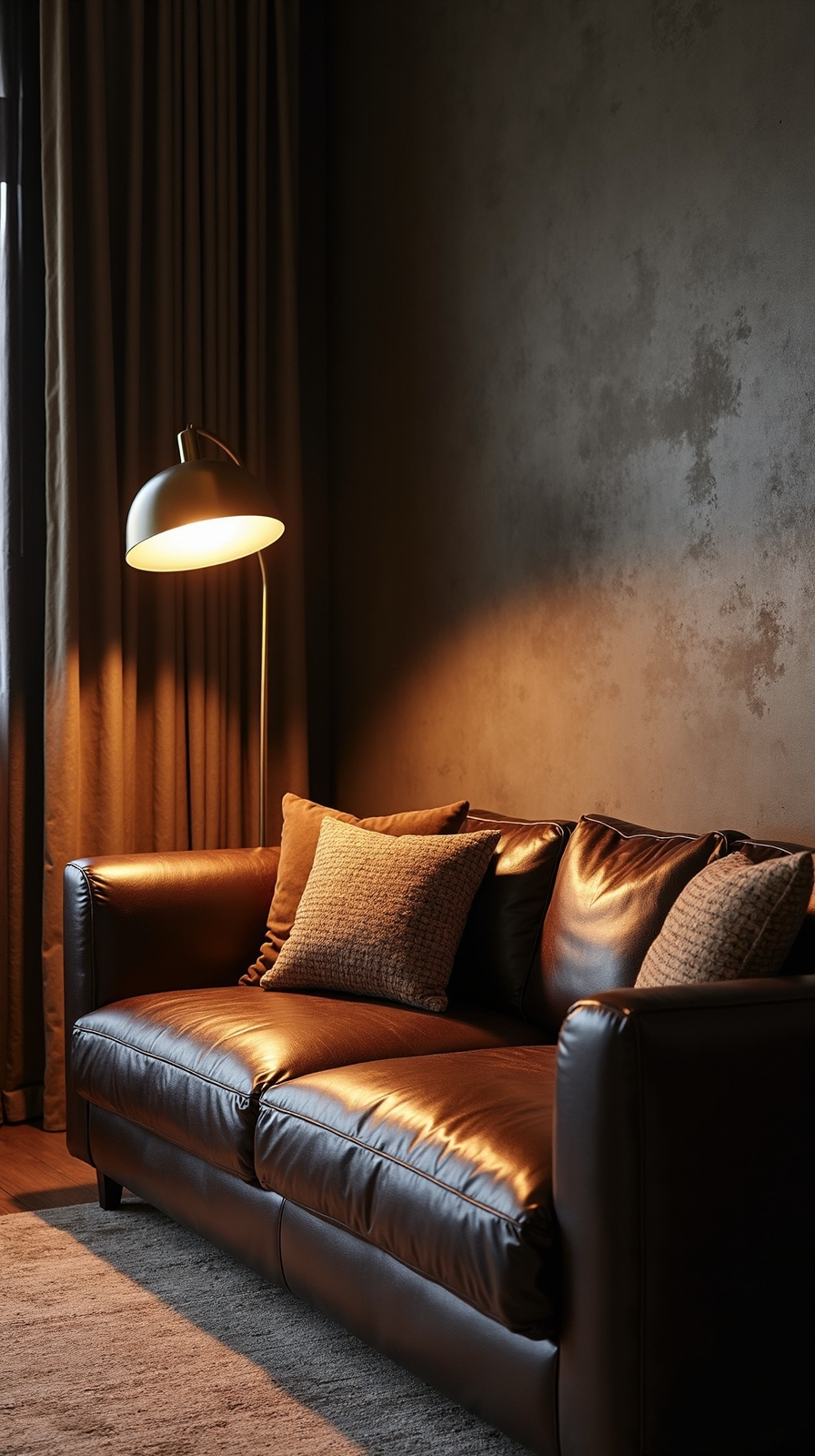 balance dark furniture with lighting