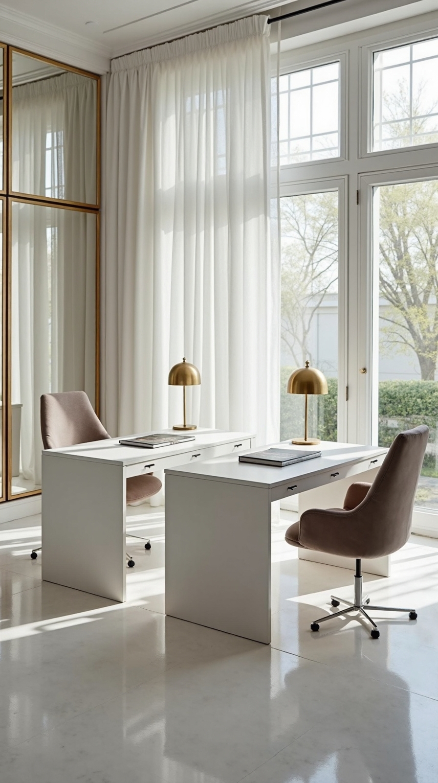 balanced dual workstation mirrored arrangement