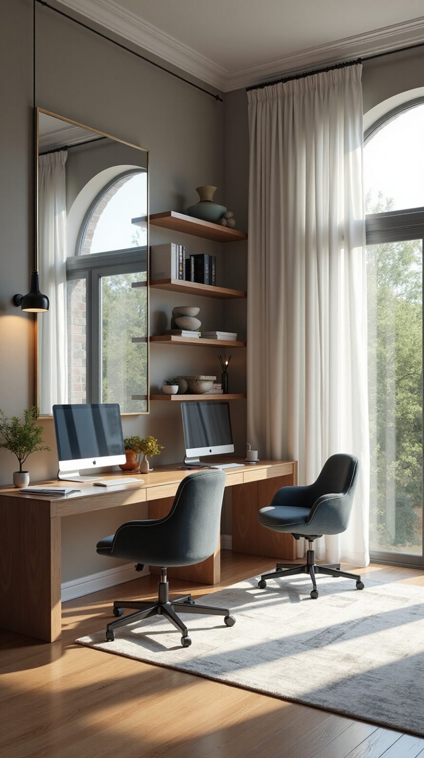 Curated visual reference: Gallery Detail: 14 Simple Home Office Background Ideas For A Professional Look