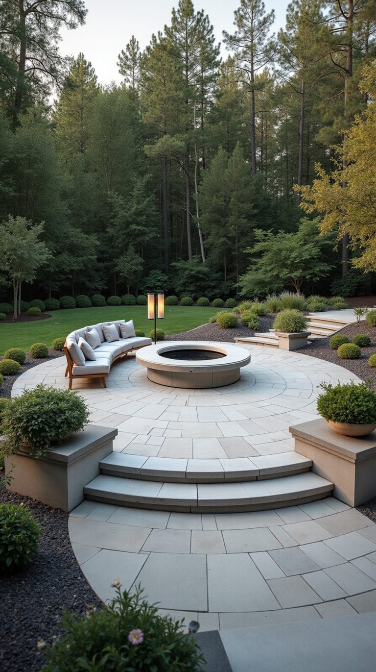 balanced round patio modern